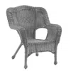 International Caravan Maui Camelback Resin Wicker/ Steel Frame Outdoor Patio Chair, Weathered Grey In Gray