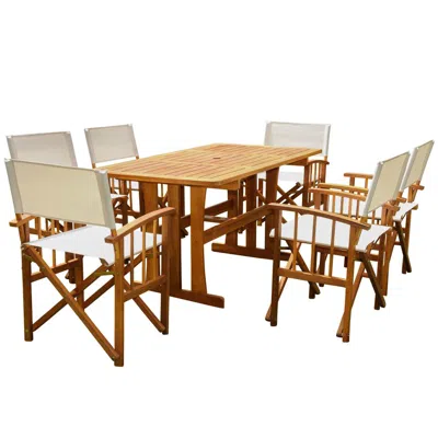 International Caravan Messina Acacia Wood 7 Piece Dining Group In Brown
