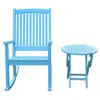 International Caravan Nicosia Acacia Wood Rocker And Side Table