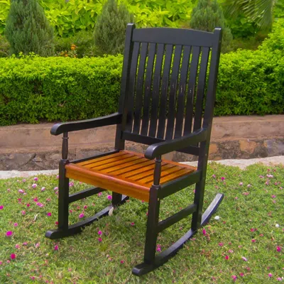 International Caravan Outdoor Wood Porch Rocker