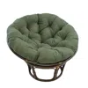 International Caravan Rattan 42-inch Papasan Chair With Micro Suede Cushion In Green