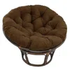 International Caravan Rattan 42-inch Papasan Chair With Micro Suede Cushion In Brown
