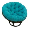 International Caravan Rattan 42-inch Papasan Chair With Micro Suede Cushion In Blue