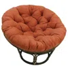 International Caravan Rattan 42-inch Papasan Chair With Micro Suede Cushion In Red