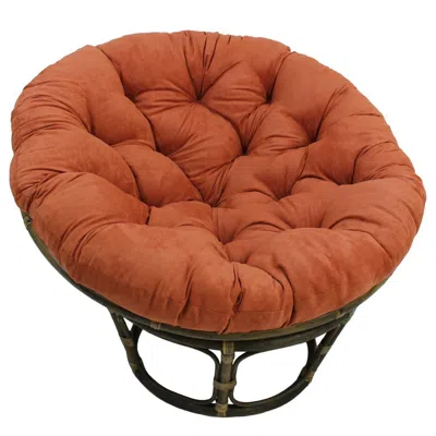 International Caravan Rattan 42-inch Papasan Chair With Micro Suede Cushion In Red