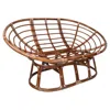 International Caravan Rattan Double Papasan Chair With Microsuede Cushion In Brown