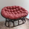 International Caravan Rattan Double Papasan Chair With Microsuede Cushion In Pink