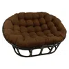 International Caravan Rattan Double Papasan Chair With Microsuede Cushion In Brown