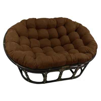 International Caravan Rattan Double Papasan Chair With Microsuede Cushion