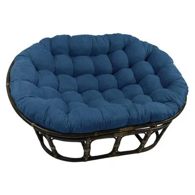 International Caravan Rattan Double Papasan Chair With Microsuede Cushion