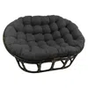 International Caravan Rattan Double Papasan Chair With Microsuede Cushion