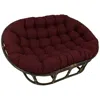 International Caravan Rattan Double Papasan Chair With Outdoor Cushion In Red