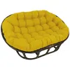 International Caravan Rattan Double Papasan Chair With Outdoor Cushion In Yellow