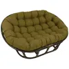 International Caravan Rattan Double Papasan Chair With Outdoor Cushion