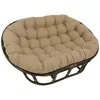 International Caravan Rattan Double Papasan Chair With Outdoor Cushion In Brown