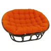 International Caravan Rattan Double Papasan Chair With Twill Cushion In Orange