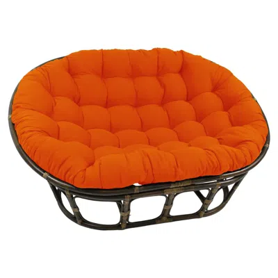 International Caravan Rattan Double Papasan Chair With Twill Cushion