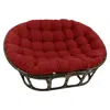 International Caravan Rattan Double Papasan Chair With Twill Cushion