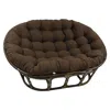 International Caravan Rattan Double Papasan Chair With Twill Cushion In Brown