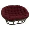 International Caravan Rattan Double Papasan Chair With Twill Cushion In Red