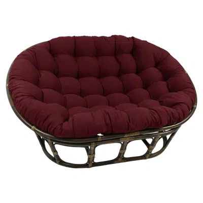 International Caravan Rattan Double Papasan Chair With Twill Cushion
