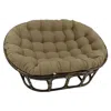 International Caravan Rattan Double Papasan Chair With Twill Cushion In Brown