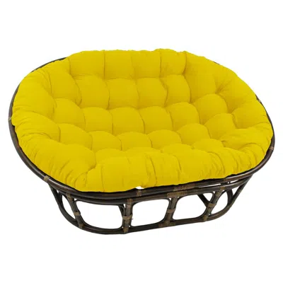 International Caravan Rattan Double Papasan Chair With Twill Cushion