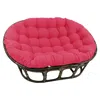 International Caravan Rattan Double Papasan Chair With Twill Cushion In Red