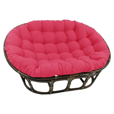 International Caravan Rattan Double Papasan Chair With Twill Cushion