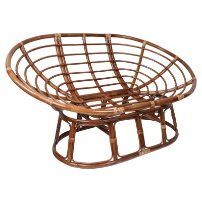 International Caravan Rattan Double Papasan Chair With Twill Cushion