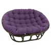 International Caravan Rattan Double Papasan Chair With Twill Cushion In Purple