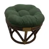 International Caravan Rattan Ottoman With Micro Suede Cushion In Green