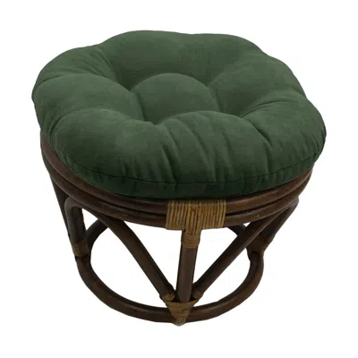 International Caravan Rattan Ottoman With Micro Suede Cushion