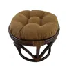 International Caravan Rattan Ottoman With Micro Suede Cushion In Brown