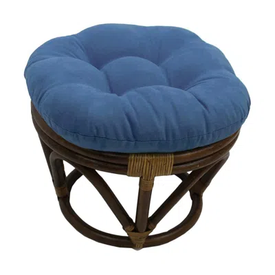 International Caravan Rattan Ottoman With Micro Suede Cushion