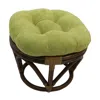 International Caravan Rattan Ottoman With Micro Suede Cushion In Green