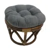 International Caravan Rattan Ottoman With Micro Suede Cushion In Gray