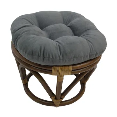 International Caravan Rattan Ottoman With Micro Suede Cushion
