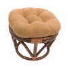 International Caravan Rattan Ottoman With Micro Suede Cushion In Brown