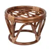 International Caravan Rattan Ottoman With Micro Suede Cushion In Brown