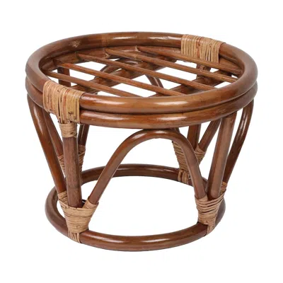 International Caravan Rattan Ottoman With Micro Suede Cushion