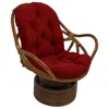 International Caravan Rattan Swivel Rocker With Outdoor Fabric Cushion, Papprika In Red