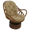 International Caravan Rattan Swivel Rocker With Outdoor Fabric Cushion, Sandstone In Multi