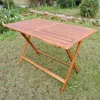 International Caravan Rectangular Hardwood Folding Dining Table, Stain In Brown