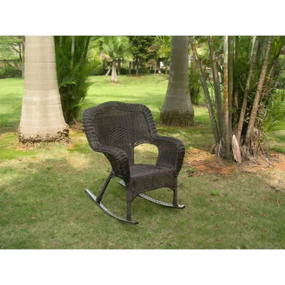 International Caravan Resin Wicker Camel Back Rocking Chairs (set Of Two)