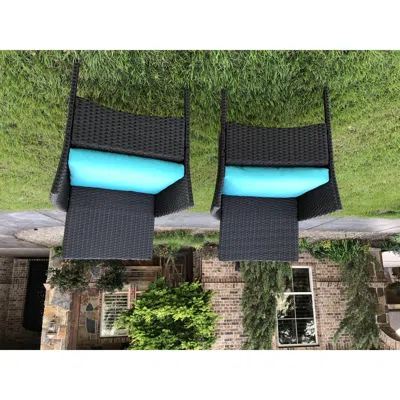 International Caravan Resin Wicker/steel Contemporary Arm Chair With Cushions (set Of 2) In Gray