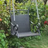 International Caravan Resin Wicker/steel Hanging Chair Swing