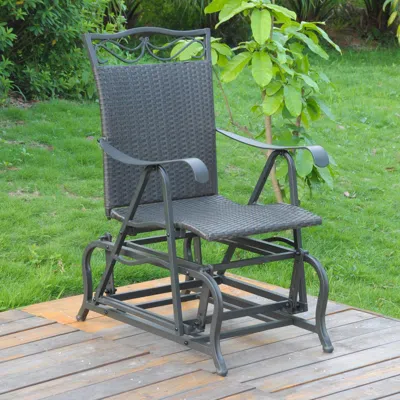 International Caravan Resin Wicker/steel Single Glider