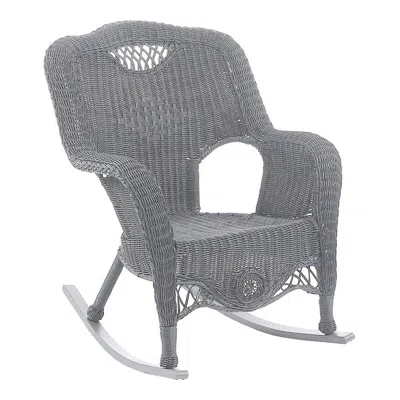 International Caravan Riviera Resin Wicker/ Aluminum Outdoor Rocking Chair, Weathered Grey In Gray