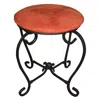 International Caravan Round Iron Vanity Stool With Cushion